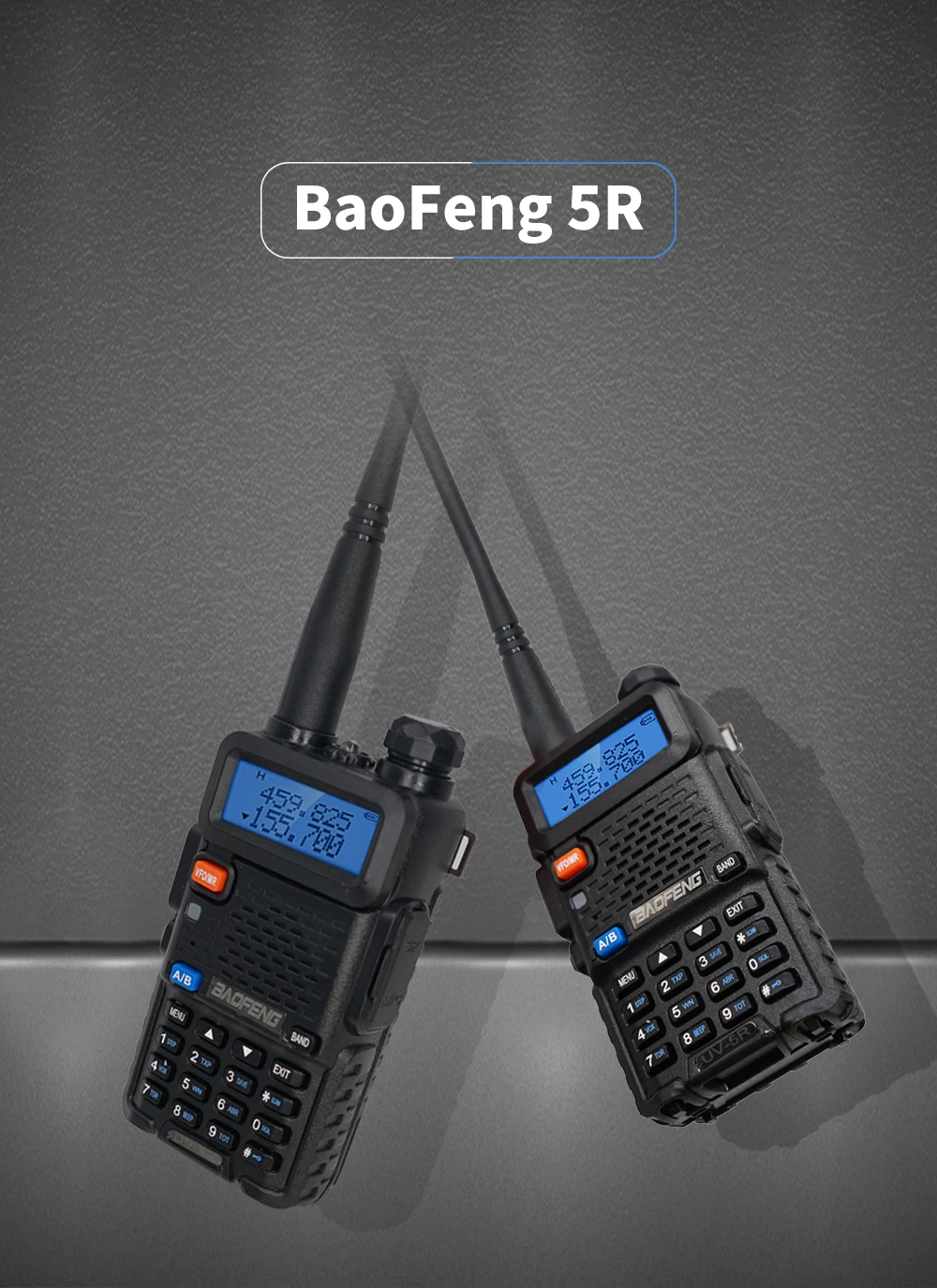Talkie-Walkie Baofeng UV-6R Double Bande VHF/UHF (136-174/400-520 MHz) - Portable Neuf