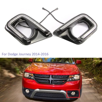 

YTCLIN LED DRL Daytime Running Lights for Dodge Journey 2014 2015 2016 Day Light With Turn Yellow Signal Lamp Car Light Assembly