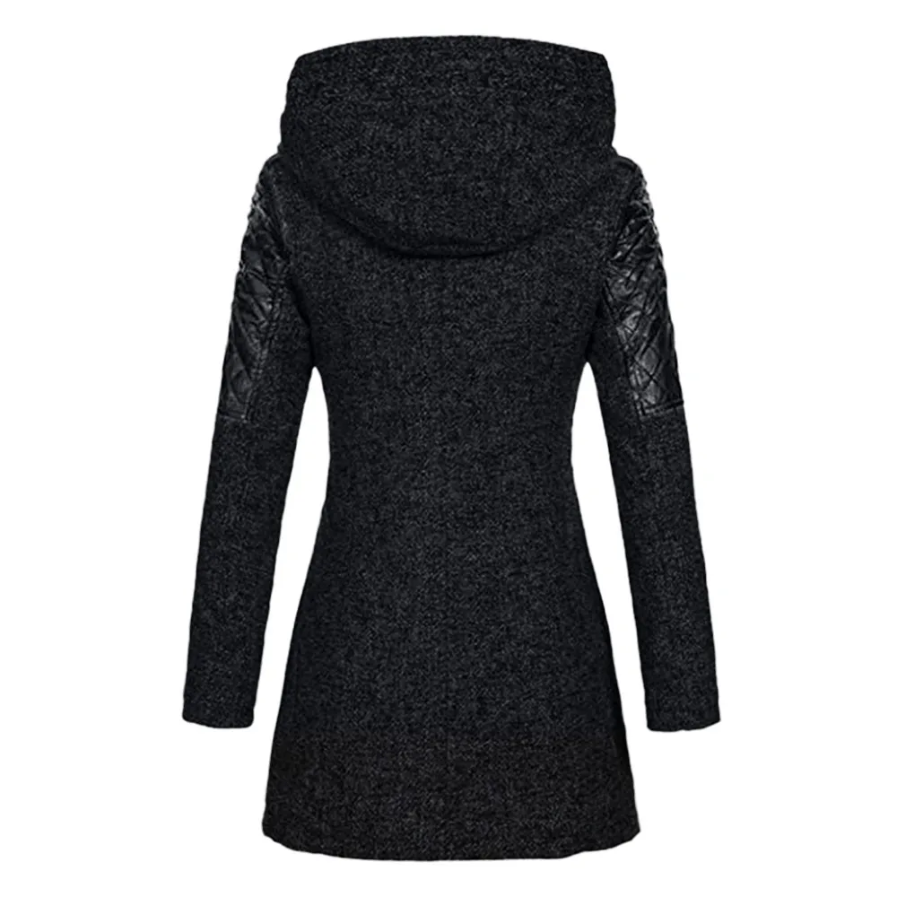 Женское зимнее пальто с капюшоном, осенняя тонкая верхняя одежда на молнии, Весенняя модная черная женская теплая ветрозащитная верхняя одежда, Прямая поставка