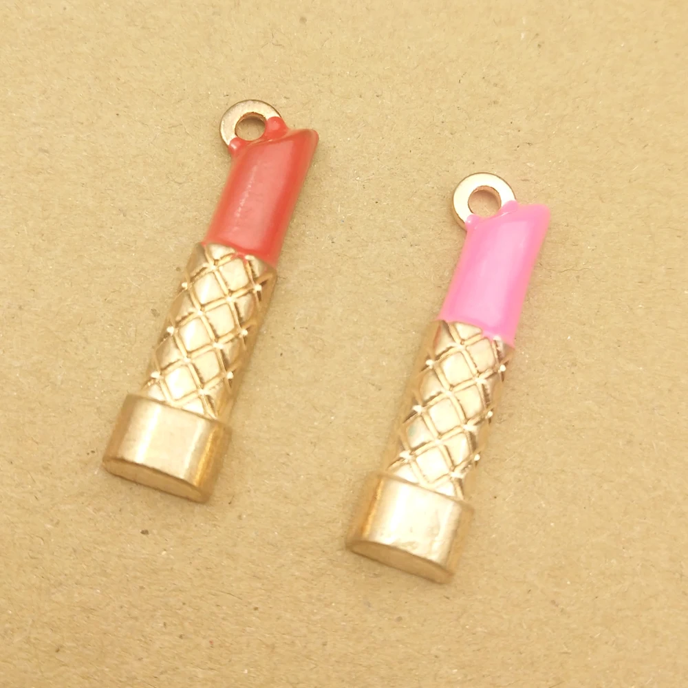 10pcs 9x32mm red lipstick enamel charm for jewelry making and crafting