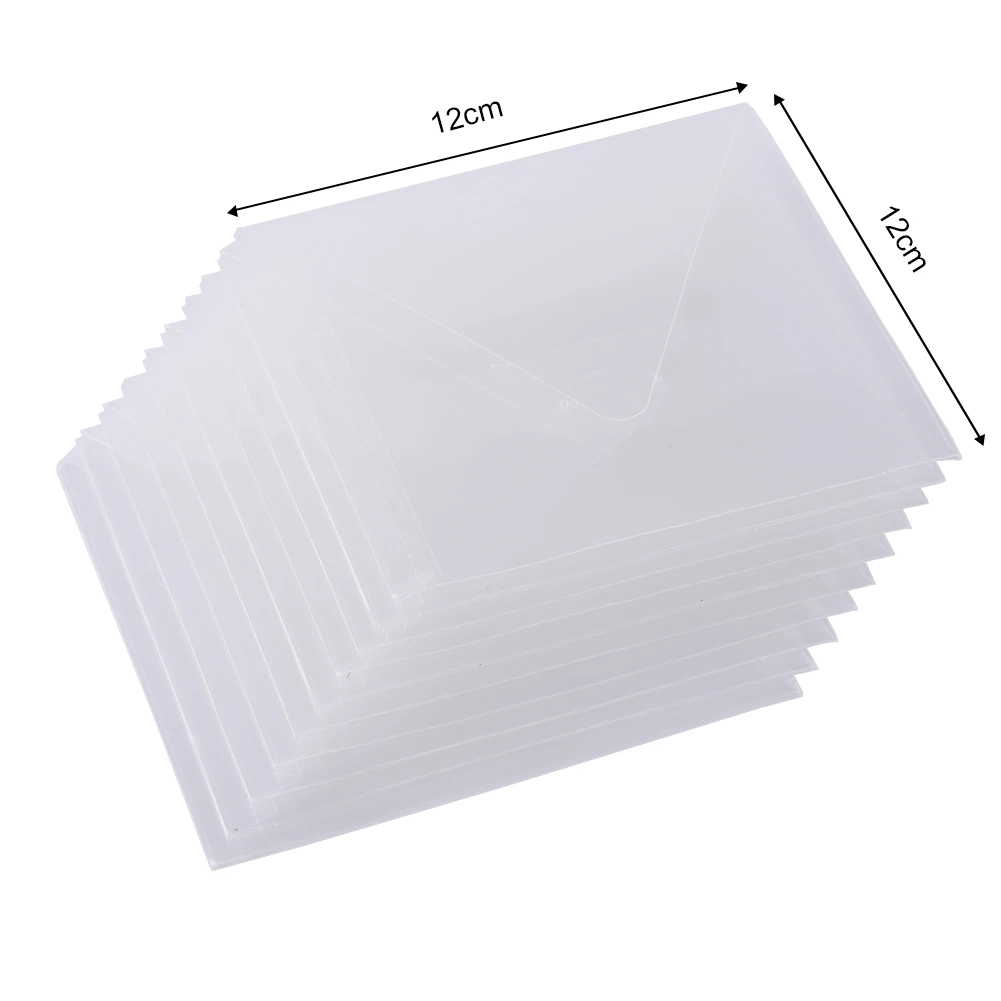 10pcs/set 12x12cm Transparent Plastic Storage Bags For Small Stamps And Dies Organizer Bags Cardstock Crafts Storage Envelopes 3