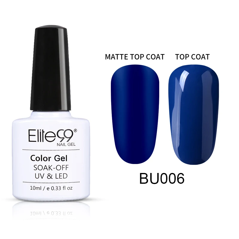 Elite99 матовый цветной УФ-гель для ногтей 10 мл чистый отмачиваемый лак для ногтей УФ гель лак верхняя основа лак Лучший лак гель - Цвет: BU006