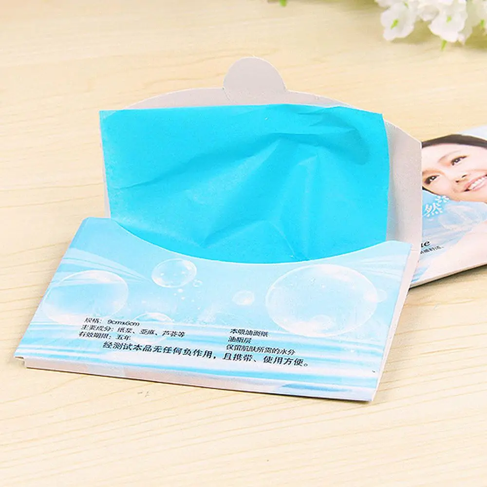 Blue 200pcs Портативные термоусадочные листы для промокания пор, Матирующие салфетки, инструменты для макияжа, средство для очистки лица, контроль масла, абсорбирующая бумага, средство для чистки лица - Цвет: Blue 200pcs