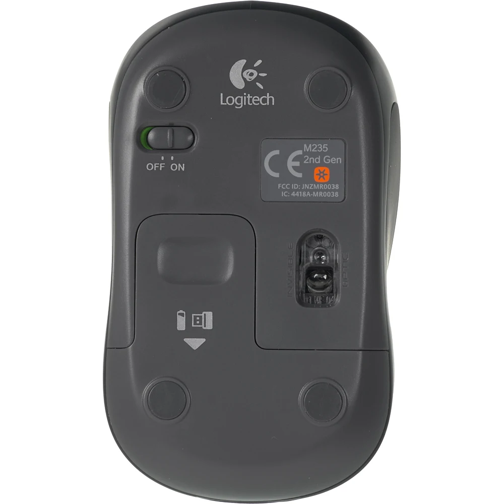 Мышь Logitech M235 серый/черный оптическая(1000dpi) беспроводная USB1.1 для ноутбука(2but