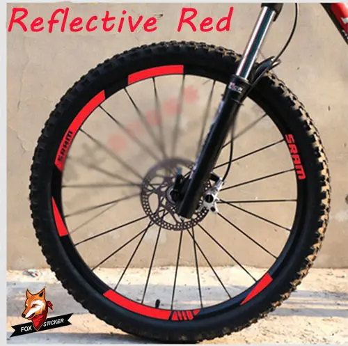 

MTB Wheel Rim Stickers for Mountain Bike Replacement Reflective Fluo Race Cycling Dirt Vinyl Rim Decals