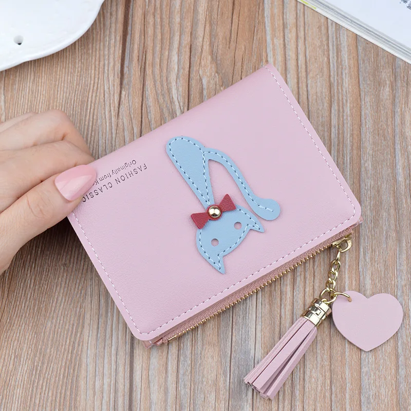 

Small wallet, female short style, student's new wallet women's Korean version fashion multi-functional zipper tassel Wallet