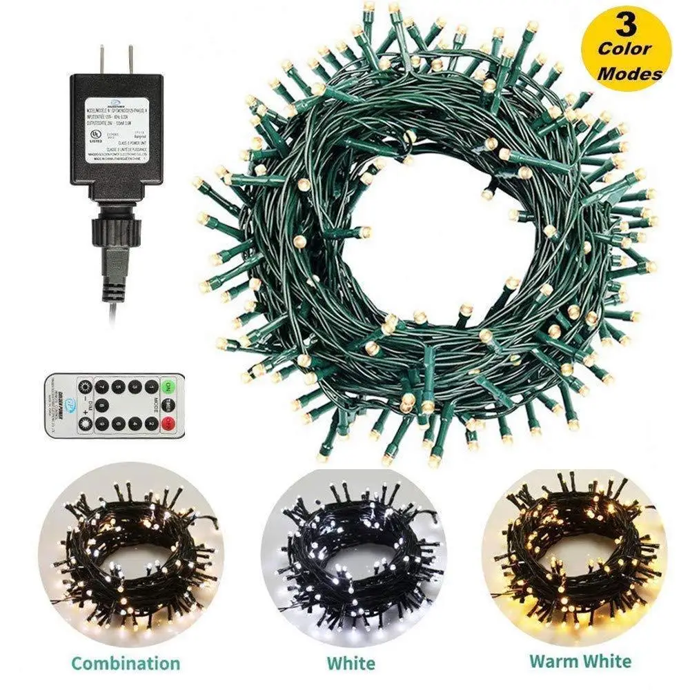 

82FT 200LED 3 Colors in ONE String Lights with Remote and Timer 9 modes Outdoor Christmas Trees Xmas Party Wedding Decoration