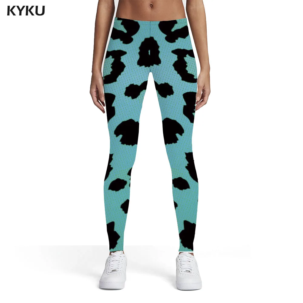 KYKU Black And White Leggings Women Leopard Printed pants Zebra Elastic Art Leggins Womens Leggings Pants Fitness Bodybuilding lululemon align leggings Leggings