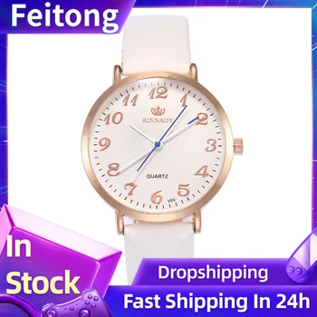 

Montre femme Simple Style White Leather Watches Women Fashion Watch Ladies Casual Wrist Watch Female Quartz Clock Reloj Mujer