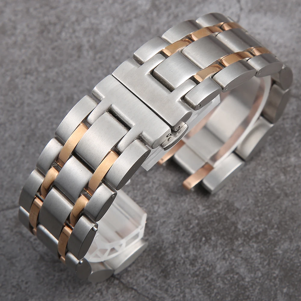 18 22 23 24 мм ремешок для часов из нержавеющей стали для Tissot T035 для мужчин и женщин браслет на запястье из серебристого золота и металла для мужчин с Т-образной застежкой - Цвет ремешка: 3