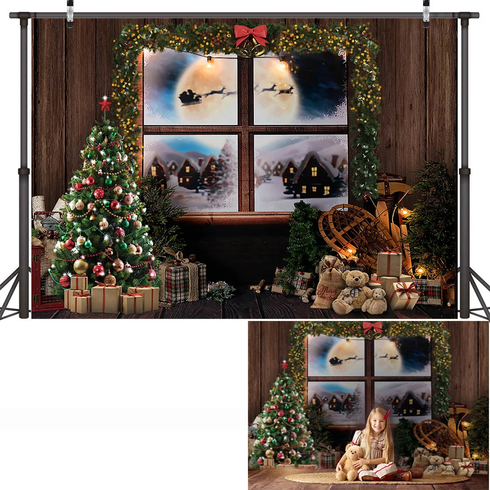 Weihnachts-Fotohintergrund Winter-Landschaft – 300 X 243 Cm Groß, Aus Weichem Polyester | Mit Schnee, Weihnachtsbaum-Motiv | Für Fotoshootings, Partydekoration & Home-Studio
