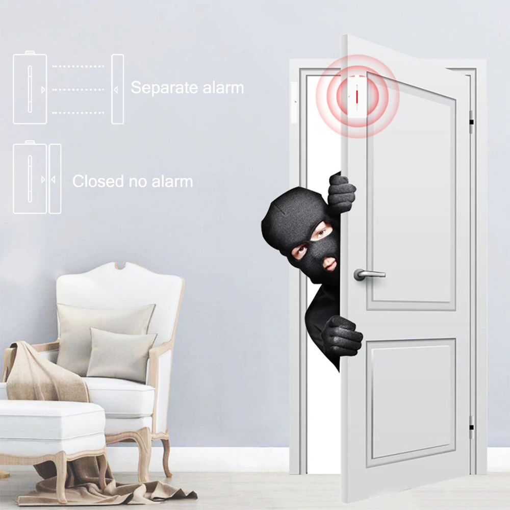 

433.92Mhz Sensors Contact Wireless Door Window Magnet Entry Detector Sensor for Wireless Home Security Alarm System