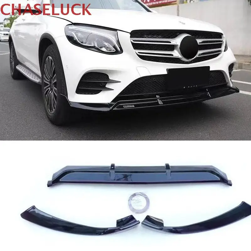 Накладка на передний бампер для губ, Формовочная накладка, протектор для Benz GLC-Class ABS пластик, спортивный стиль, аксессуары для автомобиля