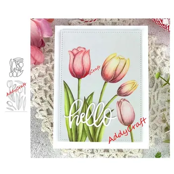 

New Tulip Metal cutting dies and Clear Stamps Transparent Silicone Seal for DIY scrapbooking 2020