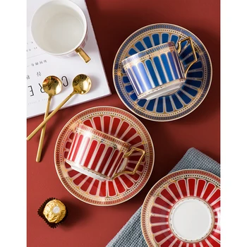 

European Luxury Phnom Penh Coffee Cup and Saucer bone china tea set British afternoon tea cup set coffee set Wedding Gifts