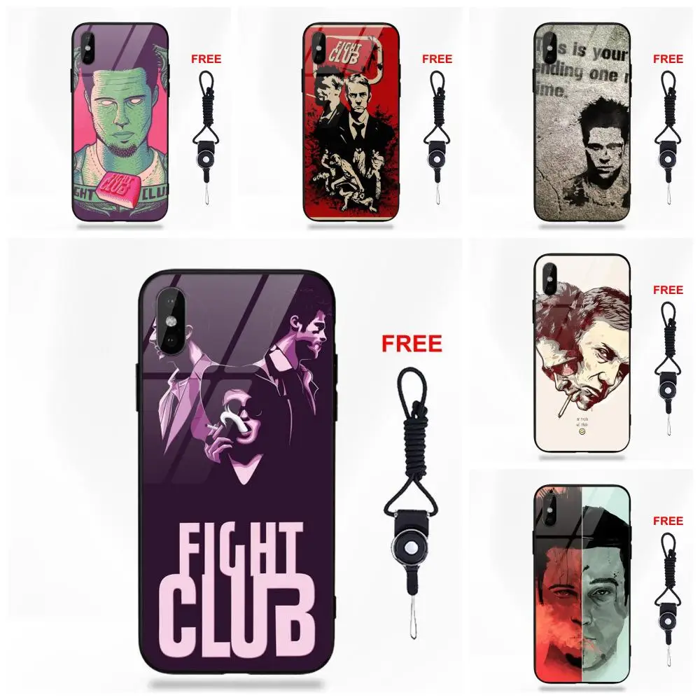 Fight Club Brad Pitt For Apple iPhone 5 5C 5S SE 6 6S 7 8 Plus X XS Max XR Rubber Soft TPU Frame Tempered Glass Cell Phone Case | Мобильные