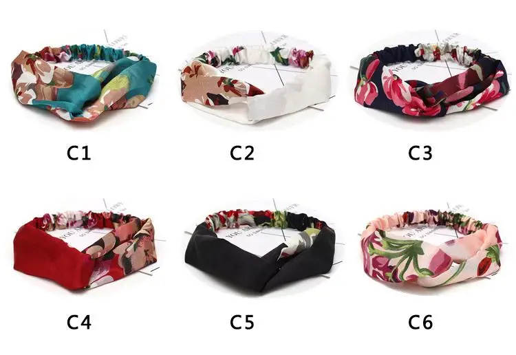 Fashion Women Hair Accessories Bow Chiffon Floral Hair Band Headband Fabric Cross Knotted Korea Headdress ladies Hoop