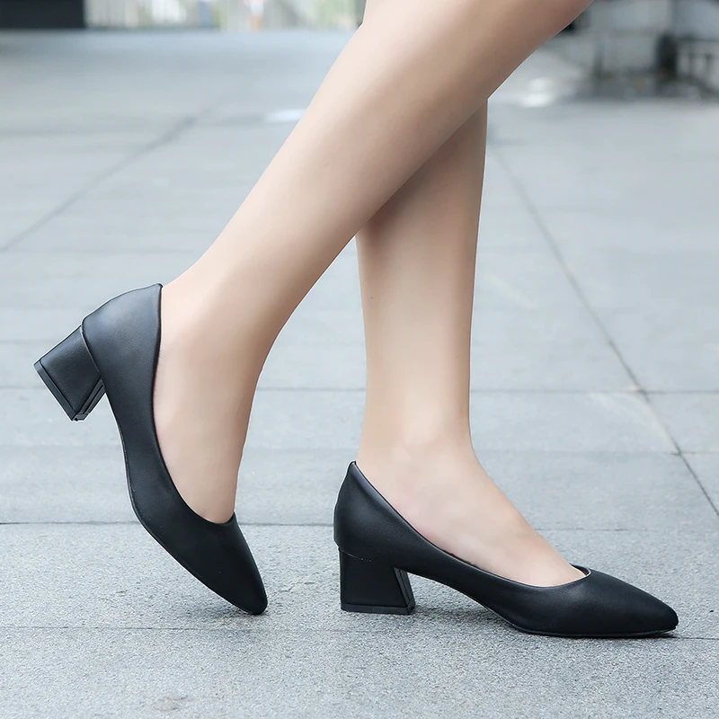 formal women leather shoes pointed work office ladies dress footwear high heels female pumps 4 6cm height increasing shoes woman (3)