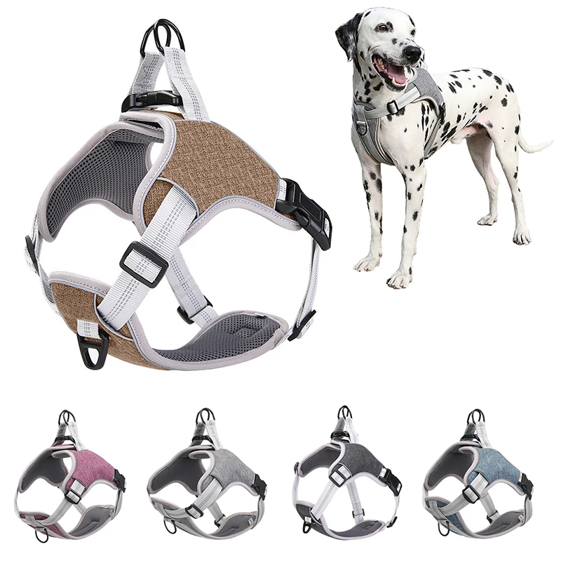 No Pull Pet Dog Harness Soft Lining Reflective Medium Large Dogs Vest Breathable Walking Training Chest Strap Supply | Дом и сад