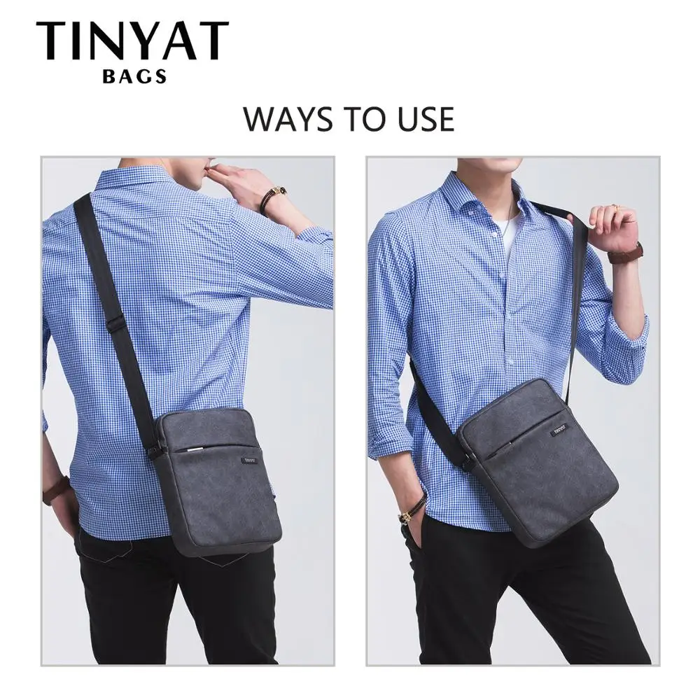 TINYTA, мужская сумка, кожаная, мужская сумка на плечо, для 9,7 'pad, ПУ, водонепроницаемая, повседневная, сумка через плечо, Противоударная, сумка через плечо, серая