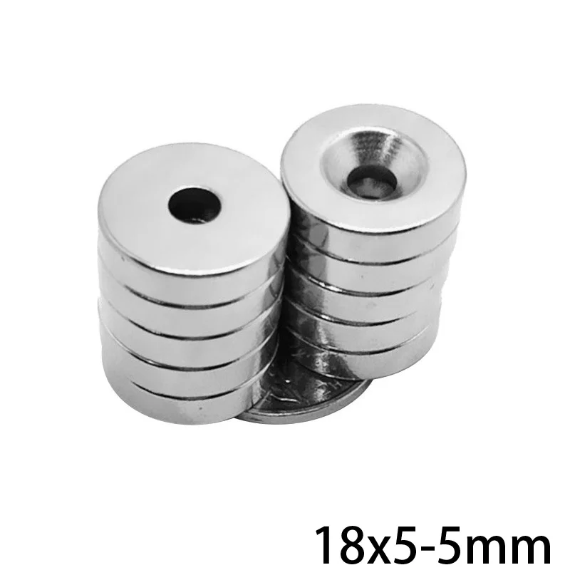 5~50PCS 18x5-5 mm Disc Rare Earth Neodymium Magnets 18*5 Hole 5mm Countersunk Powerful Magnetic 18x5-5mm Round Magnet 18*5-5 |