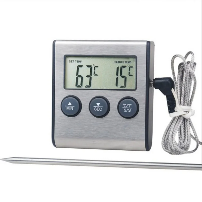

ThermoPro TP16 Digital BBQ Meat Thermometer Grill Oven Thermomet With Timer & Stainless Steel Probe Cooking Kitchen Thermometer-