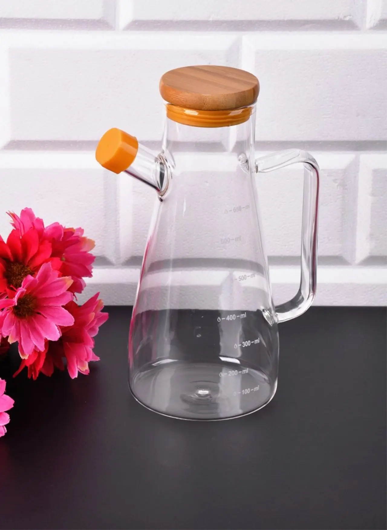 

With bamboo Lid 650 ML Yağlık & Vinegar