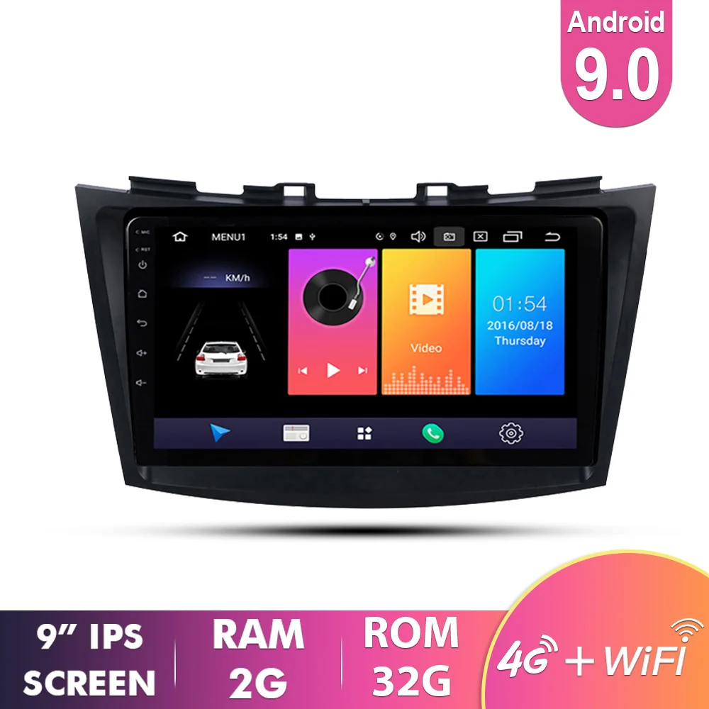 2G 32G EKIY 9 ''ips Android 9,0 автомобильный радио мультимедиа Авто плеер для Suzuki Swift 2010- gps навигация Navi головное устройство 4G No 2 Din - Цвет: 2G 32G