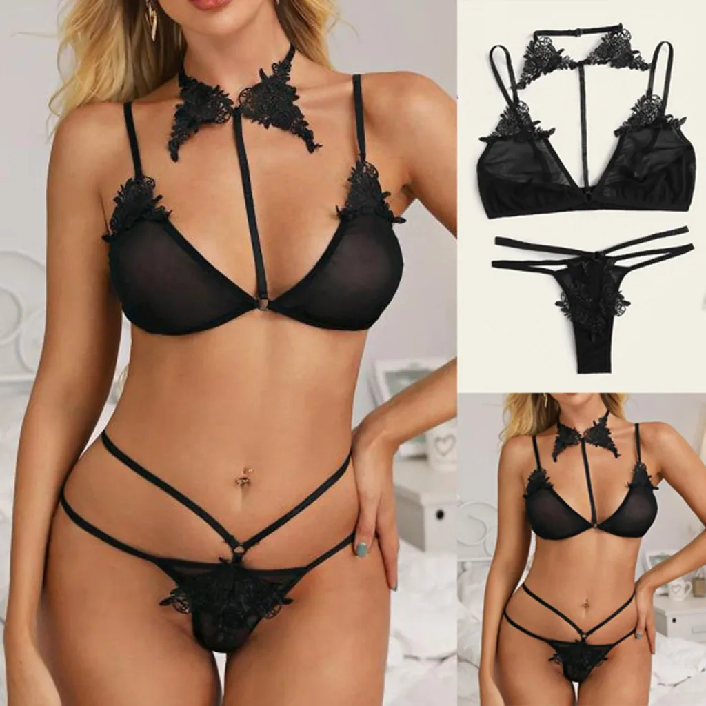 2020 Сексуальное Женское кружевное Тюлевое нижнее белье с Вышивкой Бюстгальтер