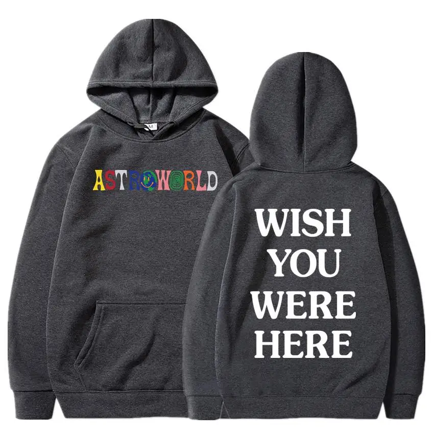  TRAVIS SCOTT ASTROWORLD WISH YOU WERE HERE HOODIES fashion letter ASTROWORLD HOODIE streetwear Man 