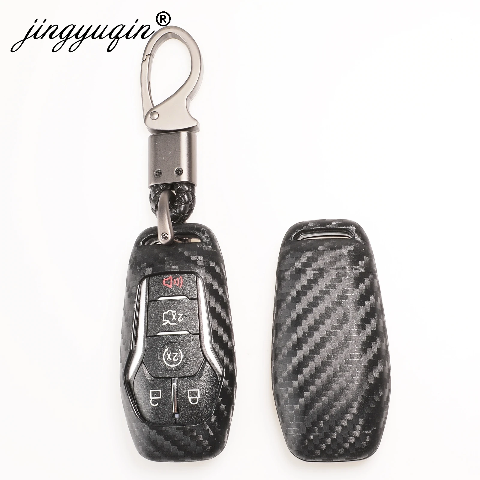 Jingyuqin 10 шт. Мягкий силиконовый чехол для ключей из углеродного волокна Ford Lincoln Escape
