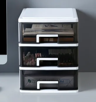 

pp material office desk storage box anti-shedding buckle design transparent small drawer type storage cabinet strong bearing cap