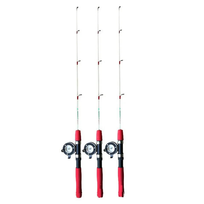 60/80/100cm Short Winter Ice Fishing Rod Glass Fiber Reinforced Ocean Bait Casting Rod with Fishing Reels