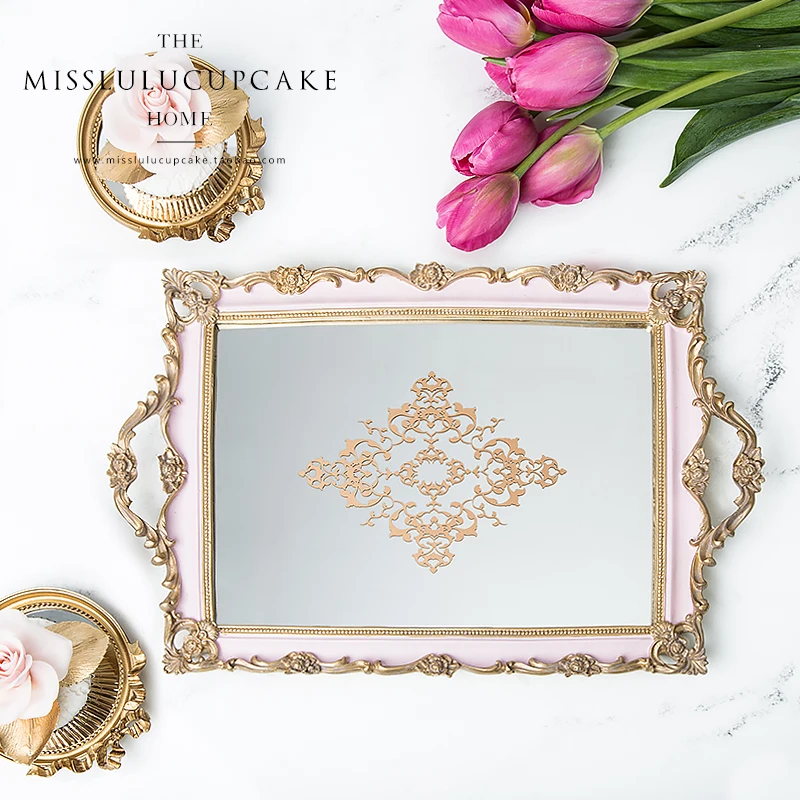 

Pink color Restore Ancient Ways European Tray Compote Tea Tray Cake Tray