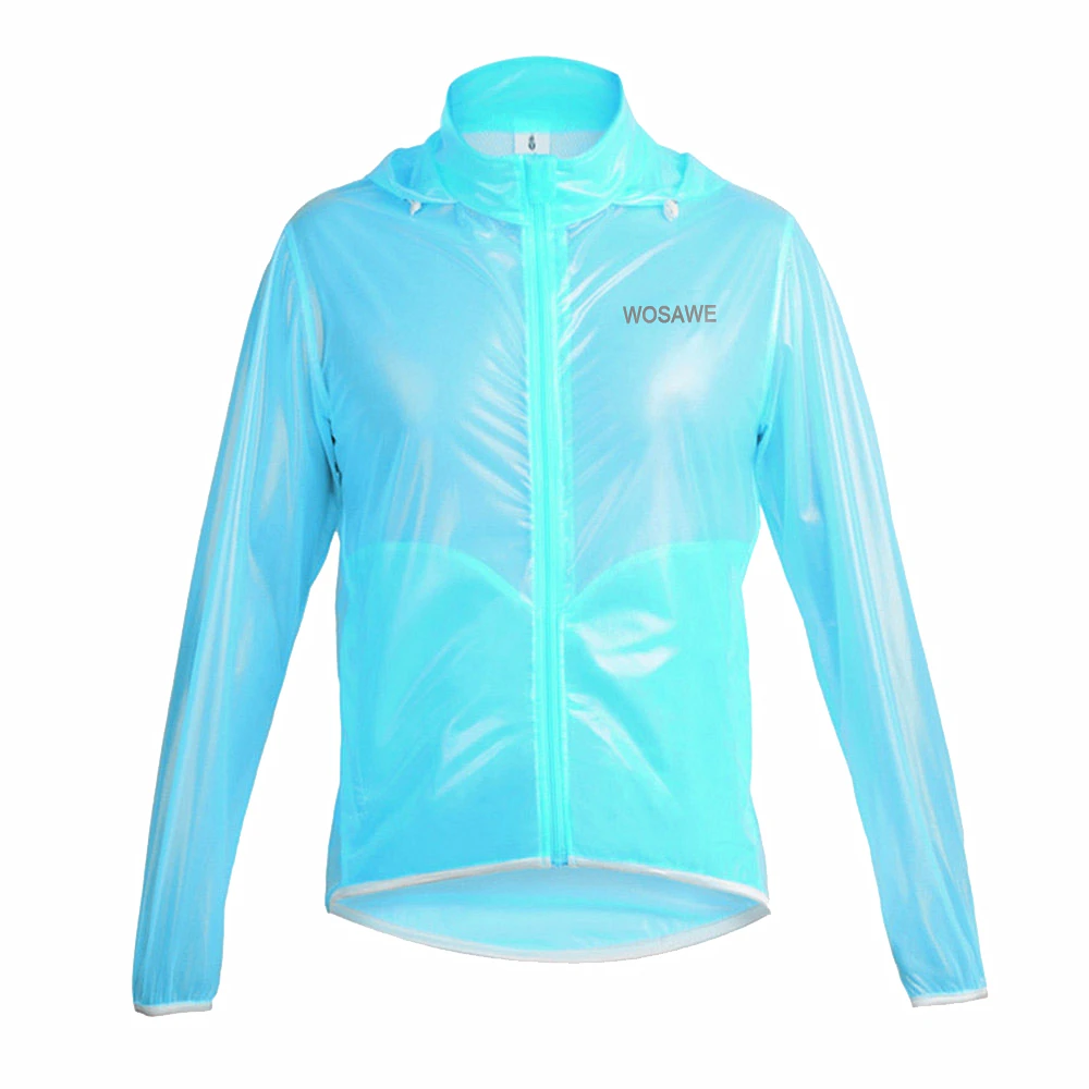 Jacket blue WOSAWE непромокаемые велосипедные дождевики с капюшоном ТПУ сверхлегкий водонепроницаемый велосипедный дождевик Джерси+ непромокаемые штаны - Цвет: Jacket blue