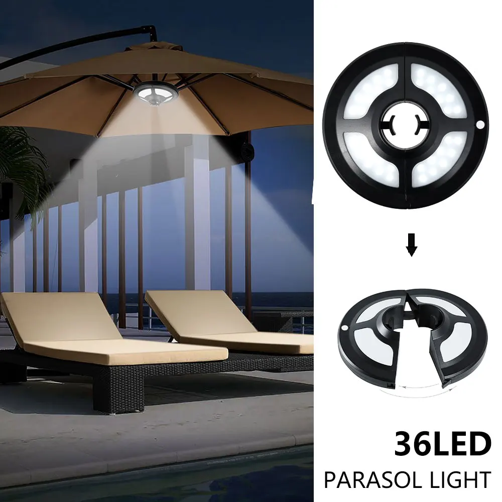 

36 LED Patio Umbrella Light 2.5W Garden Outdoor Campsite Night Lamps Cordless Tent Pole Night Emergency Lamp Parasol Light