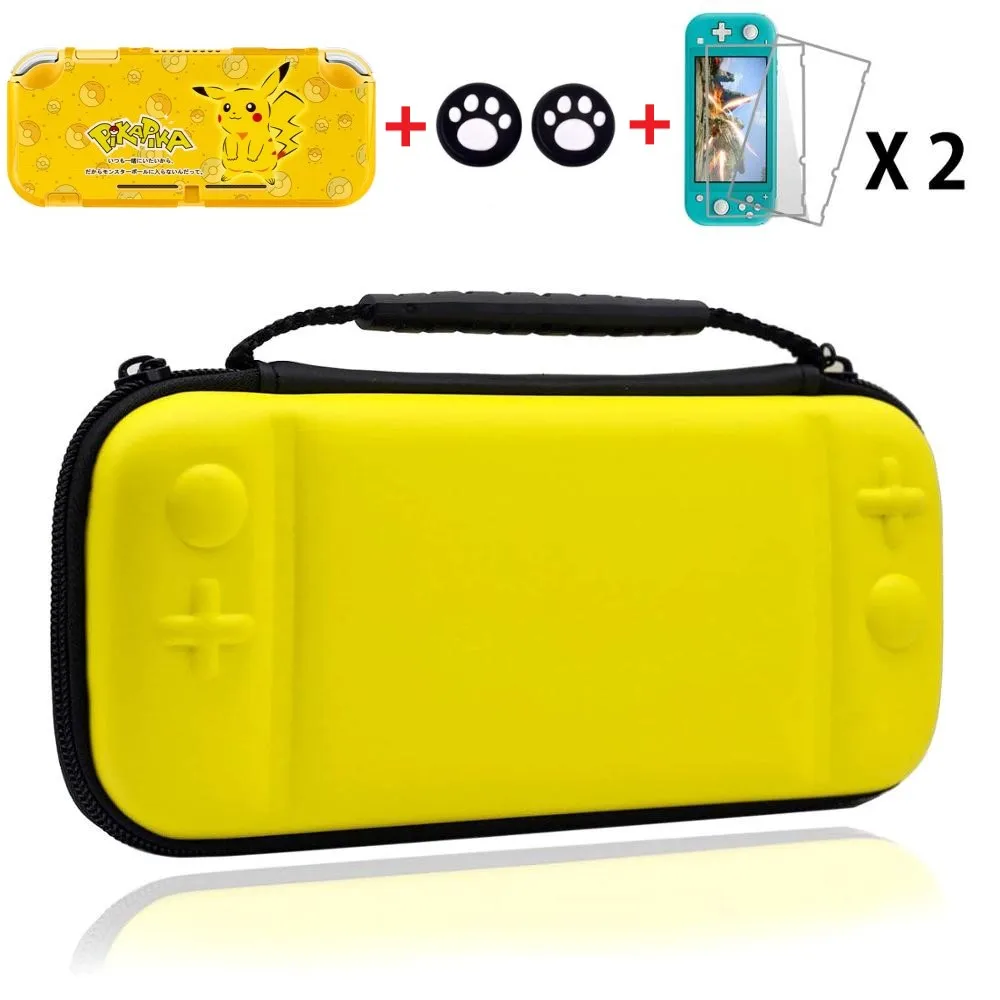 Сумка для переноски для nintendo Switch Lite с 2 слотами для хранения игровых карт и закаленной пленкой, мягкая защитная крышка из ТПУ с защитой от царапин - Цвет: 1