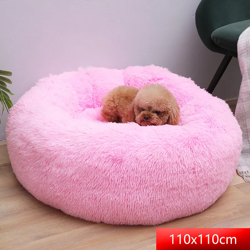 Dog Beds Calming Bed Hondenmand Pet Kennel Super Soft Fluffy Comfortable for Large Dog or Cat House Long Plush Dounts Dog Beds Calming Bed Hondenmand Pet Kennel Super Soft Fluffy Comfortable for Large Dog or Cat House Long Plush Dounts