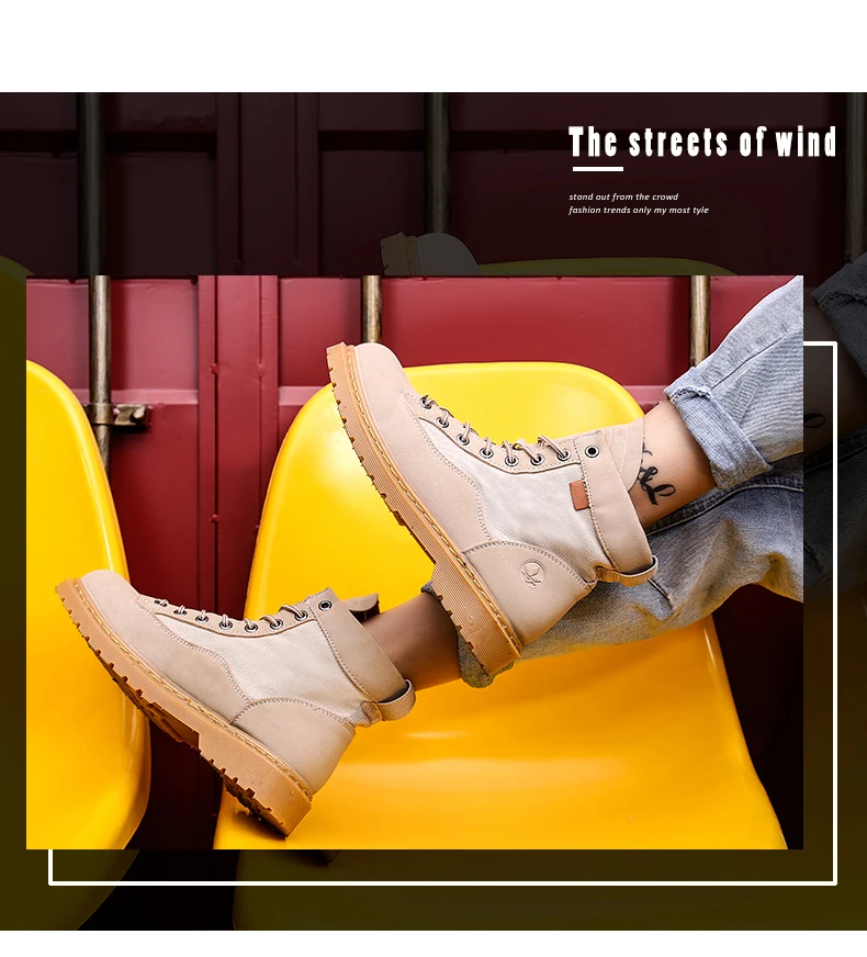 Men anti-slip breathable ankle boots waterproof high street fashion doc martens boots black grey brown lace up round-toe motorcycle boots soft comfortable work shoes safety (7)