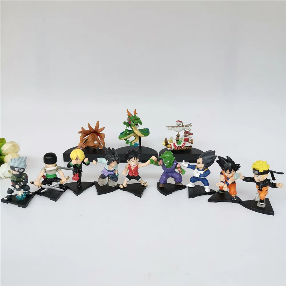 12 шт./компл. Dragon Ball Z одна деталь Наруто мультфильм аниме фигурка Модель Коллекция игрушек Гоку Супер Саске детский подарок