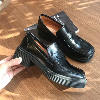 

women oxford Flat spring shoes for woman leather flats summer brogues vintage slip on loafers casual sneakers shoes 2020