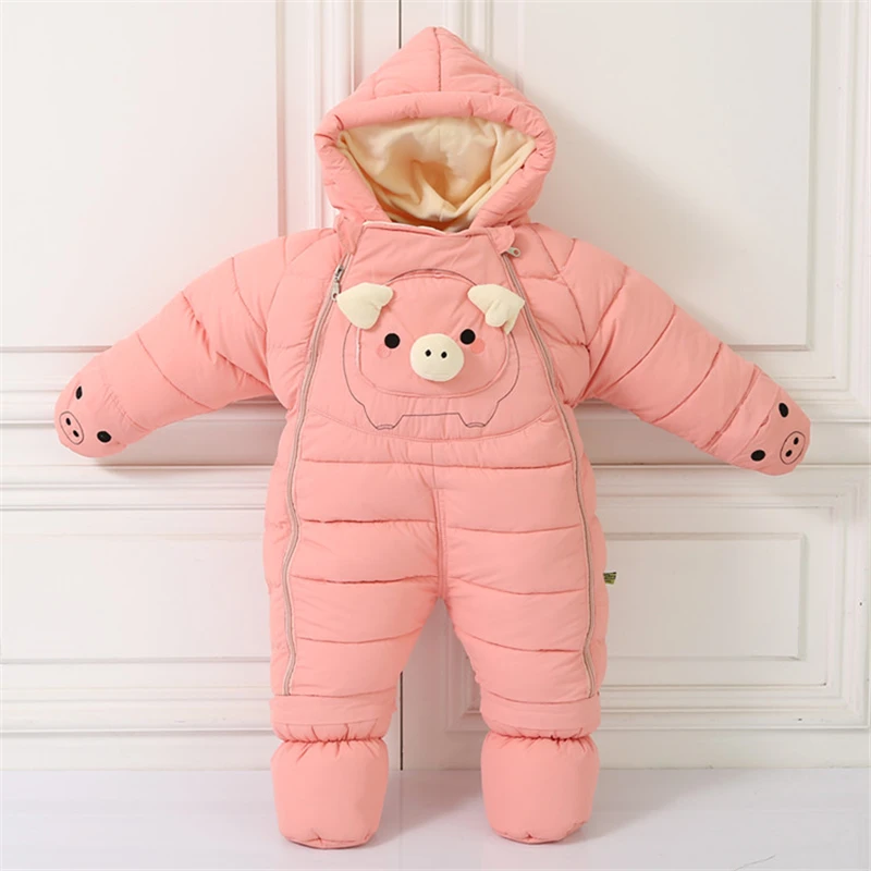 

Winter Baby Onesies Fleece Warm Toddler Boy Romper Hooded Little Girl Overall 0 To 3 Month Kids Jumpsuit Cotton Children Costume