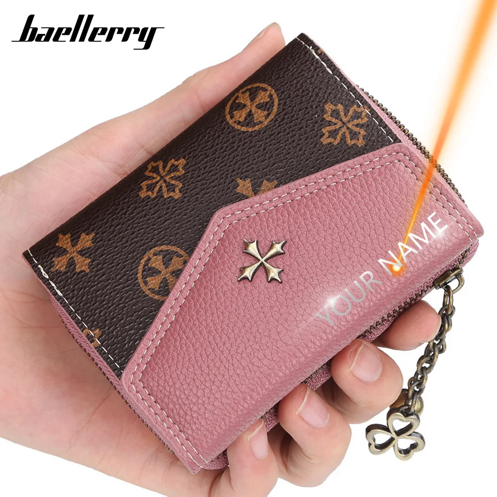 2020 Women Wallets Name Engraving Brand Card Holder Short Quality Small