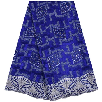 

Latest Style Swiss Voile Lace In Switzerland R Blue African Swiss Cotton Lace With Seqare Stones For Sewing Dress F1710