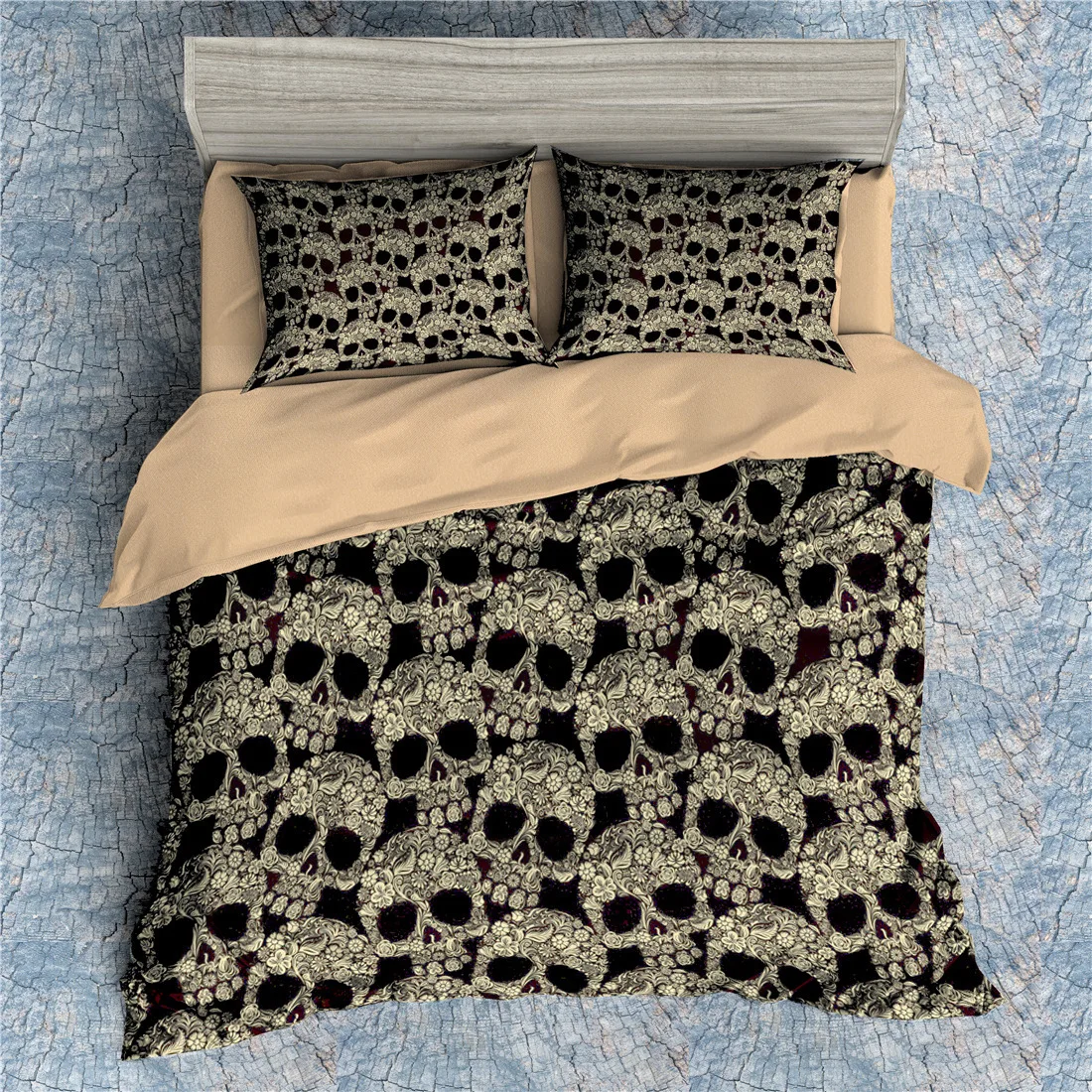 

3D Digital Printin flame skull lighting bedding set Family student dormitory Quilt cover pillowcase Home Textile