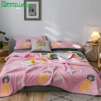 

Purenlatex Summer Air-condition Quilt 100% Cotton Towel Quilt Soft Comfortable Bed Blanket Bedspreads Children Adult Bed Cover
