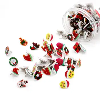 

40PCS Thumb Tacks Decorative Map Thumbtacks Push Pins for Cork Board School Office Cartoon Stationery Christmas Gift