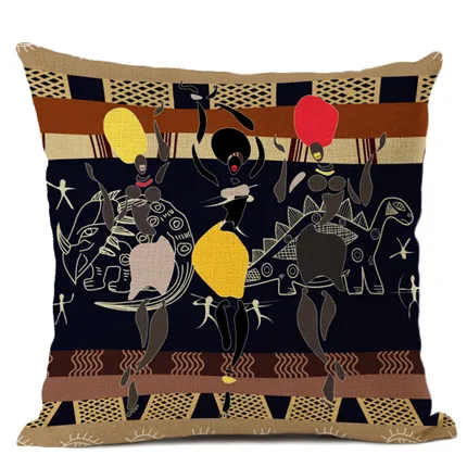 Африканская Женская подушка, домашний диван, художественное украшение, наволочка для подушки, спальная Подушка, наволочка для улицы, Подушка 45*45 см