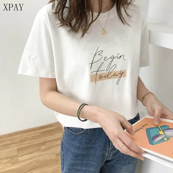 

2020 Summer Short Sleeve Loose Cotton T-Shirt Women O-Neck Letter Print Stranger Things T Shirt Basic Ladies Tees Shirt Female