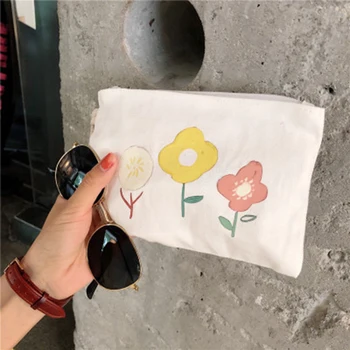 

Sweet Mini Canvas Coin Purse Short Simple card holder wpmen cute ladies key money bags for girls Student Phone Bag Wrist Bag